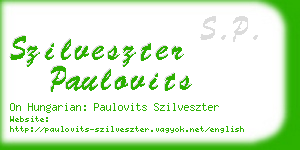 szilveszter paulovits business card